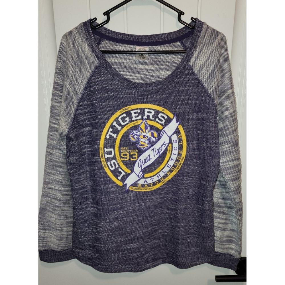 LSU Tigers womens purple sweater top long sleeve XL Baton Rouge